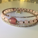 Rosenquarz, Bicones und Miyuki-Perlen