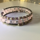 Rosenquarz, Bicones und Miyuki-Perlen