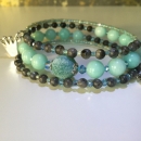 Labradorit, imit. Amazonit und Bicones